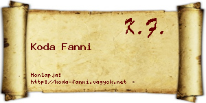 Koda Fanni névjegykártya