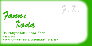 fanni koda business card